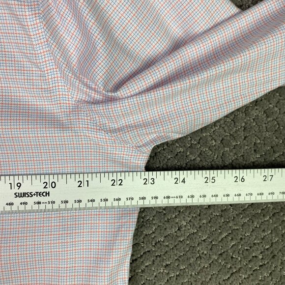Twillory Shirt Men's 16.5 32/33 White Blue Pink Button Down Performance Non Iron - Picture 10 of 14